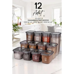 Kitchen Life 12LI Uzun Dikdörtgen Saklama Kabı Seti -4x(3.2 Litre- 2 Litre - 1.3 Litre) Düzenleyici Kavanoz