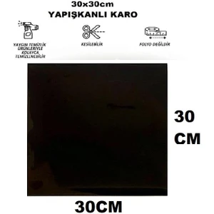 Renkli Duvarlar 30X30 cm 1 Adet Kendinden Yapışkanlı Shiny Düz Siyah Parlak Duvar Ofis Mutfak Karosu Paneli