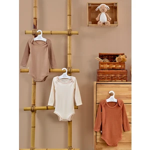 Tiny Lamb Flavor 3 Parça Unisex Bebek Uzun Kollu Pamuk Bodysuit Takımı