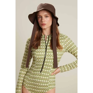 Desenli Fermuarlı Surf Mayo Retro