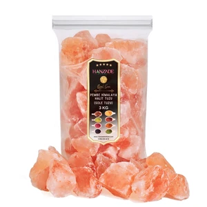 Hanzade Bitkisel Halit Tuz Sole Tuzu 3 kg Şeffaf Berrak Kristal Pembe Himalaya Halit Sole Tuzu