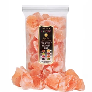 Hanzade Bitkisel Halit Tuz Sole Tuzu 2 kg Şeffaf Berrak Kristal Pembe Himalaya Halit Sole Tuzu