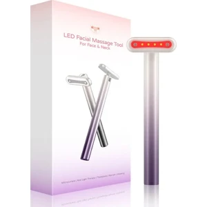 Mingming Shop Mor Tarzı Yeni 4 In 1 Elektrikli Peri Sopa Şarj Edilebilir Ems Kırmızı Işık Terapi Cilt Bakımı Aracı Göz Masaj Sopa Yüz Göz Masaj Değnek (Yurt Dışından)