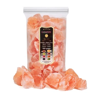 Hanzade Bitkisel Halit Tuz Sole Tuzu 500 gr Şeffaf Berrak Kristal Pembe Himalaya Halit Sole Tuzu
