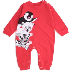 Erkek Bebek Sevimli Hayvan Baskılı Çıtçıtlı Uyku Tulumu