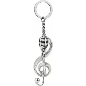 Herşey Nota Mikrofon Sol Anahtar Müzik Gümüş Anahtarlık