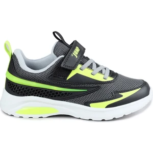 30007 Siyah - Neon Yeşil Üniseks Çocuk Sneaker Günlük Spor Ayakkabı