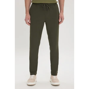 Altınyıldız Classics Erkek Haki Slim Fit Rahat Kesim Beli Bağlamalı Yan Cepli Jogger Pantolon
