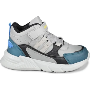 27823 Cırtlı Gri - Siyah Üniseks Çocuk Günlük Bot Spor Ayakkabı