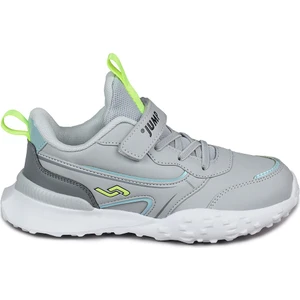 29601 Cırtlı Gri - Neon Yeşil Üniseks Çocuk Sneaker Günlük Spor Ayakkabı