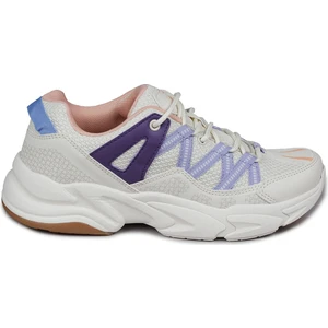 28701 Beyaz - Bej Kadın Sneaker Günlük Spor Ayakkabı