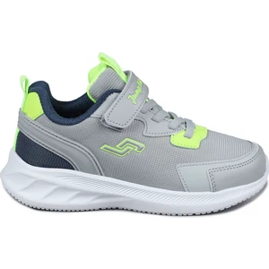 28106 Cırtlı Açık Gri - Neon Yeşil Üniseks Çocuk Sneaker Günlük Spor Ayakkabı