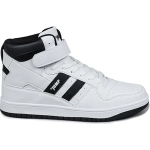 28504 Yüksek Bilekli Beyaz - Siyah Erkek Sneaker Günlük Spor Ayakkabı