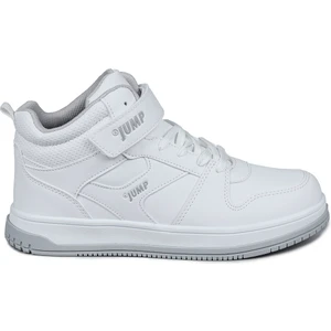 27758 Cırtlı Yüksek Bilekli Beyaz Üniseks Çocuk Sneaker Günlük Spor Ayakkabı