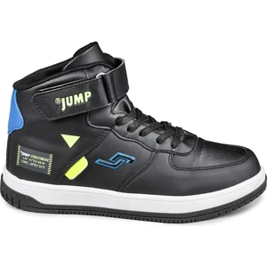 27834 Cırtlı Yüksek Bilekli Siyah - Beyaz Üniseks Çocuk Sneaker Günlük Spor Ayakkabı