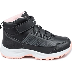 29194 Cırtlı Yüksek Bilekli Siyah - Somon Pembe Kız Çocuk Sneaker Günlük Spor Ayakkabı