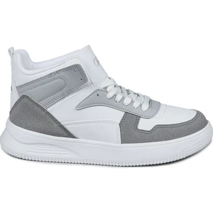 29100 Yüksek Bilekli Gri - Beyaz Kadın Sneaker Günlük Spor Ayakkabı