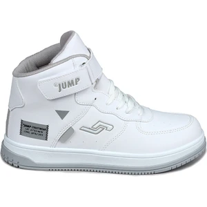 27835 Cırtlı Yüksek Bilekli Beyaz Genç Sneaker Günlük Spor Ayakkabı