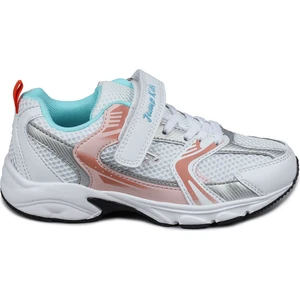 29203 Cırtlı Beyaz - Turuncu Kız Çocuk Sneaker Günlük Spor Ayakkabı