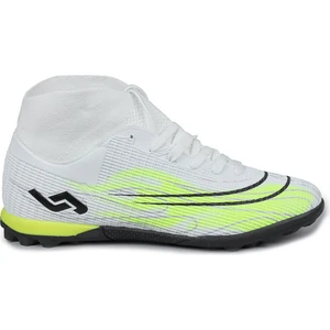 29677 Çoraplı Beyaz - Neon Yeşil Halı Saha Krampon Futbol Ayakkabısı
