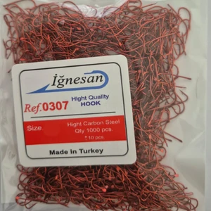 Iğnesan Olta Iğnesi, Kırmızı, 0307 Çapraz (1000 Adet)