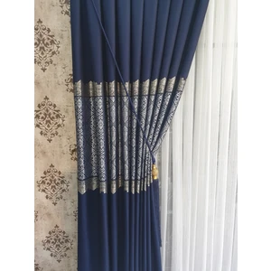 Nish Perde Pano Fon Perde Damask Desen Tek Kanat Sık Pile Aksesuar Hariç