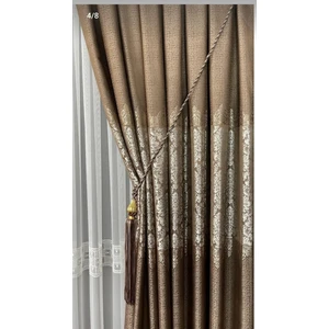 Nish Perde Pano Fon Perde Damask Desen Tek Kanat Sık Pile Aksesuar Hariç