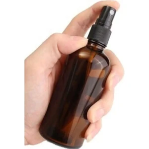 2 Adet Siyah Sprey Başlıklı Amber Cam Şişe 100ML