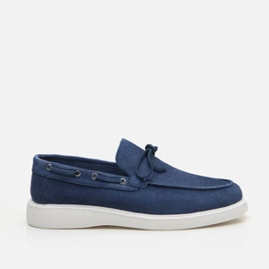 Hakiki Deri Mavi Erkek Loafer