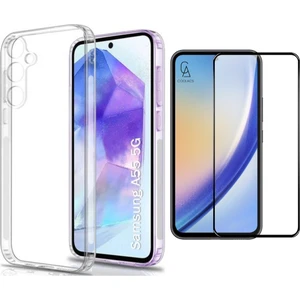 Samsung Galaxy A55 5g ile Uyumlu Telefon Kılıfı ve 5d Tam Kaplayan Cam Ekran Koruyucu
