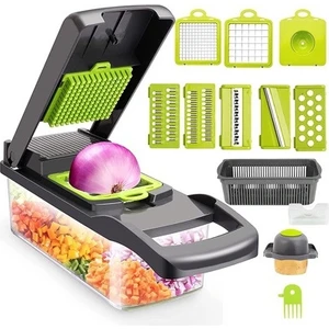 Cici Bears Kutulu Çok Fonksiyonlu Sebze Kesici, Ev Tipi Mutfak Patates Dilimleyici, Rende ve Zar (Yurt Dışından)