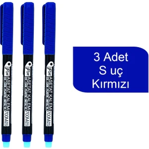 700 Asetat Kalemi S Uç Mavi 3 Adet