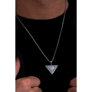 Osmanlı Gümüş Gümüş Cevşen Muska Erkek Kolye Zincir Gül Ve Lale Motifli