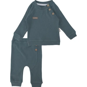 Unisex Bebek Raporlu Basic Düğme Detaylı 2'li Alt Üst Takım