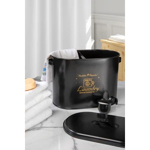 Bölmeli Metal Kapaklı Ölçekli Deterjanlık, Toz Deterjanlık, Banyo Deterjanlık, Siyah