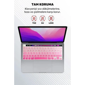 Macbook Pro 13 Inc 2020/2022 M1/m2 A2338 Uyumlu Türkçe Karakterli Silikon Klavye Koruyucu Kılıf