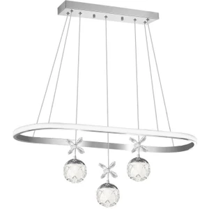 Eray Aydınlatma 4025-3 Kr 3 Toplu Krom LED Avize(Beyaz Işık -Sarı Işık - Gün Işığı)