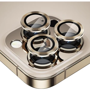iPhone 13 Pro Kamera Koruyucu Lens Alüminyum Alışımlı Cam (Altın)
