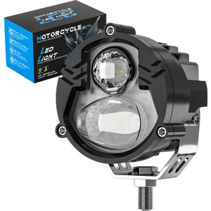 Motosiklet LED Sis Farı 2 Adet Metal Kasa Yüksek Güçlü Delici Spot Beyaz Sarı Çift Renk