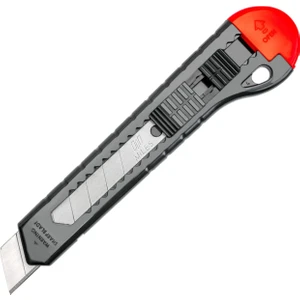 Geniş Maket Bıçağı 18 mm Plastik Gövde Kırmızı Manuel Kilit PN1801/P