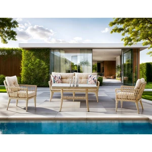 Vieno Home Garden Midilli Midi 2'li Rattan Bahçe Balkon Oturma Grubu