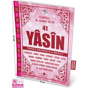 Pembe Kapak 41 Yasin-i Şerif Türkçe Okunuşlu ve Mealli (Orta Boy)