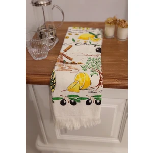 Cnr Garden 2'li Saçaklı Baskılı %100 Pamuk 40X60 cm El Yüz Mutfak Havlusu Yumuşak Desenli Su Emici Havlu