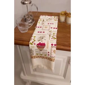 Cnr Garden 2'li Saçaklı Baskılı %100 Pamuk 40X60 cm El Yüz Mutfak Havlusu Yumuşak Desenli Su Emici Havlu