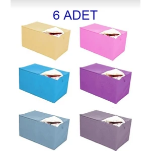 Taşkın Home 6 Adet Hurç Yorgan Hurcu 100 x 50 x 50  cm  Büyük Boy Tela Yorgan 5 Li Paket,