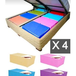 Taşkın Home 4 Adet Hurç Çekyat Baza Altı Hurcu 62 x 37 x 24  cm  Yastık Yorgan Kıyafet Düzenleme Eşya Taşıma