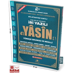 Sesli Yasini Şerif Arapça Türkçe Okunuşlu ve Mealli İri Yazılı Orta Boy 192 Sayfa