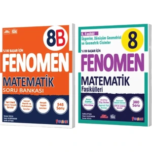 Fenomen Yayınları 8. Sınıf Matematik B Soru Bankası - Matematik 6. Fasikül Üçgenler, Dönüşüm Geometrisi ve Geometrik Cisimler 2'li Set