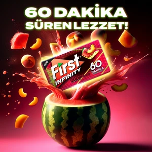 Infinity 60 Dakika Karpuz & Şeftali Aromalı Şekersiz Sakız - 12 Adet