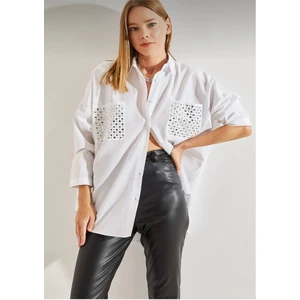 Ded Collection Kadın Cepleri Pullu Trend Gömlek